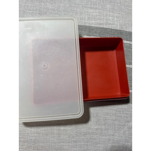 Tupperware Modular Mate Rectangular Container Red Lid Vintage Kitchen Storage - Picture 8 of 8